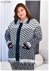 В'язана жіноча кофта на гудзиках із кишенями А 23799